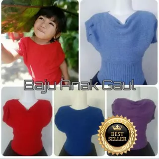 Baju Kalong Anak  123 tahun Atasan Rajut Kelalawar / Baju Rajut Anak Perempuan / Cewek Batwing Kids