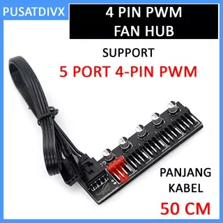 SPLITTER FAN HUB 5 PORT 4 PIN PWM FAN CASE KIPAS CASING 4PIN CABANG