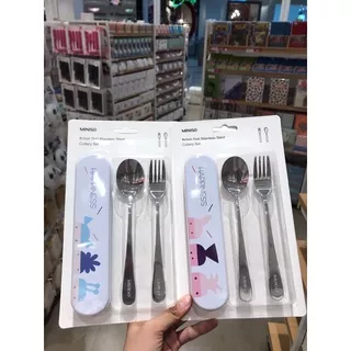 CUTLERY SET MINISO BRITISH DOLL STAINLESS STEEL SENDOK GARPU