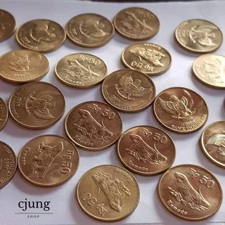 uang logam Rp 50 komodo  - BAGUS KINCLONG mahar seserahan koin antik kuno