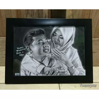 PROMO LUKISAN SEKETSA 2 WAJAH HITAM PUTIH UKURAN A4 +FRAME MURAH/ JASA LUKIS WAJAH TERDIRI DARI 2 WAJAH/ KADO ULANG TAHUN MURAH/ KADO ISTIMEWA MURAH/ KADO UNIK MURAH/ KADO PERNIKAHAN MURAH/ KADO ANNIVERSARY/ KADO ULTAH/ KADO NIKAH/ KADO PACAR/ KADO WISUDA