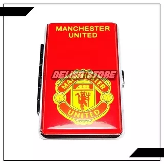 MURAH - TEMPAT ROKOK MOTIF MANCHESTER UNITED - KOTAK ROKOK KALENG LOGO MU