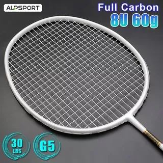 ALP ZJ3.0 8U 60g 100% Full Carbon Fiber Super Light 22-30 Lbs Professional Badminton Racket With Free Installed String Offensive Type Reket Pro Racquet Sports Equipment Battledore Raket Badminton For Training
