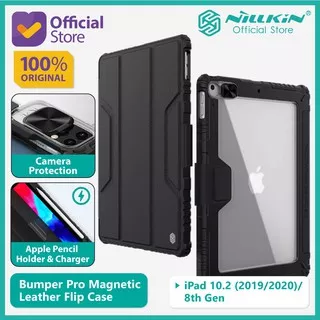 Case iPad 9 (2021) / 8 (2020) / 7 (2019) 10.2 Nillkin Bumper Pro Magnetic Leather Flip Camera Cover Slide Casing