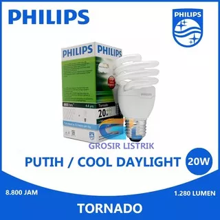 Lampu Philips Tornado 20W Putih Cool Daylight 6500K Spiral 20 Watt W 20Watt Original Grosir