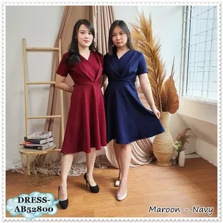 AB52800 Mini Dress Pesta Natal Imlek Wanita Bangkok Korea Import Black Hitam Red Merah Green Hijau White Putih