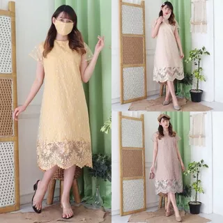 (REALPICT) DRESS Pesta YOVITA TILLE MUTIARA BORDIR FREE MASKER