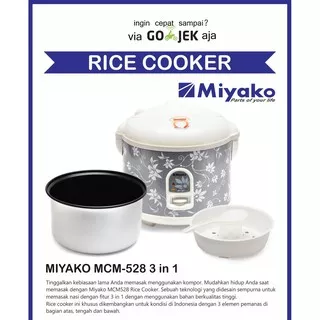 Rice Cooker / Magic Com Miyako MCM-528 1.8Liter 3 IN 1 Memasak, Menghangatkan dan Mengukus