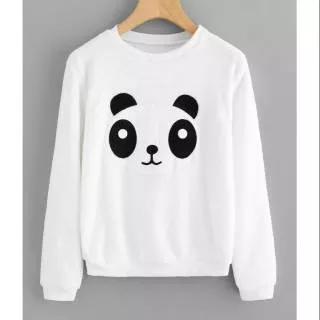 Sweater Panda Ice Bear Panda Cute PAnda Bare Bear Crewneck Putih Jaket Hangat Putih PAnda Ice Bear PANDACUTE white color new edition