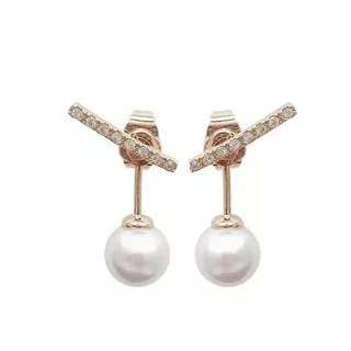 Giwang mutiara silver 925 - subang perak - anting model korea - pearl earrings - korean earrings