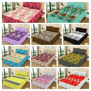 Sprei Rumbai lady rose B4(Bantal 4)180x200/king motif shinta/bunga pink,hindia/abstrak hitam putih,michele/michelle,sally/bunga ungu,scarlet/bunga merah,polka grey/polkadot kuning abu