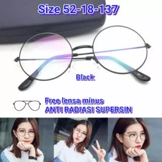 Frame Kacamata Vintage Round Kacamata Fashion Milenial Kacamata Bulat Kekinian *Bisa Paket Lensa