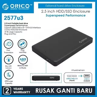 External Hard Drive HDD SSD Enclosure 2.5 ORICO 2577U3 Inch SATA USB 3.0 Superspeed Performance
