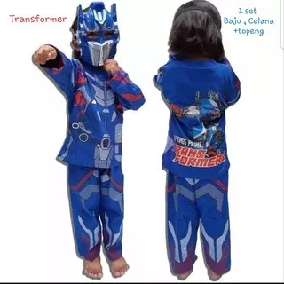 1 Set  kostum + topeng Transformer - baju anak superhero transformer - baju kostum anak transformer - BAJU TOPENG TRANSFORMER