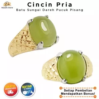 BISA COD Cincin Pria Batu Akik Sungai Dareh Pucuk Pisang Mewah Keren Elegan Murah Terbaru 2021