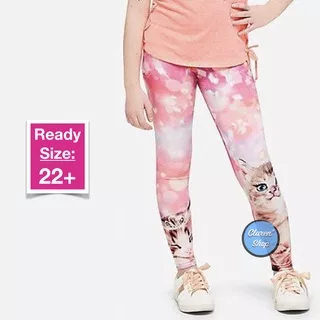 Justice Girl Legging Full Lenght Pink Cat Branded Original