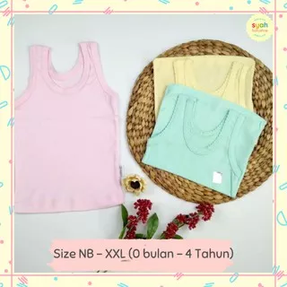 3PCS (GIRL NB-XXL) BAJU KAOS SINGLET DALAM KUTANG WARNA ANAK BAYI PEREMPUAN CEWEK BARU LAHIR BABY GIRL NEWBORN NEW BORN 0 3 6 12 BULAN 1 2 3 4 TAHUN SIZE S M L XL XXL BISA BELI 1 LUSIN LUSINAN POLOS WARNA PINK KUNING HIJAU LEMBUT SNI LITTLE Q