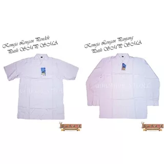 Seragam Sekolah SMP SMA SMK Kemeja Putih Osis Lengan Pendek & Panjang | Baju Sekolah Putih Osis ABBA Bahan Ospot