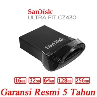 Flashdisk Sandisk Ultra Fit USB 3.1 Flash Drive 16GB 32GB CZ430