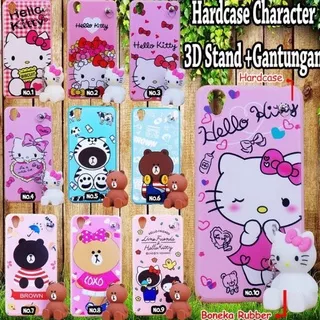 Hardcase Casing Karakter Gantungan Lucu + 3D Stand Boneka Hello Kitty Beruang Xiaomi Redmi 3 4i 4c 4x 4a 5a 6a Note 4 Case xiaomi Murah