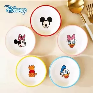 Piring Lepek Mini Tempat Saus Sambal Kecap Keramik Disney Mickey Minnie Mouse Donald Daisy Duck Winnie The Pooh