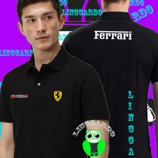 Kaos polo shirt baju Kaos kerah Scuderia Ferrari