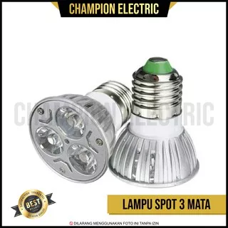 Lampu Halogen LED Spotlight 3W 3Mata 3 watt E27