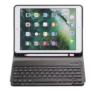iPad 7 8 10.2 Inch Generasi 7th Gen 2019 Bluetooth Wireless Keyboard Leather Flip Case Pencil Holder