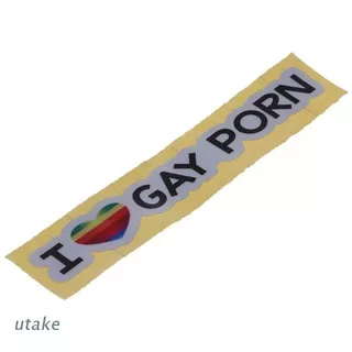 Utake 13.7CM*2.2CM Creative I Love Gay Porn Funny Car Decoration Fashion Car-Styling Stickers Decals