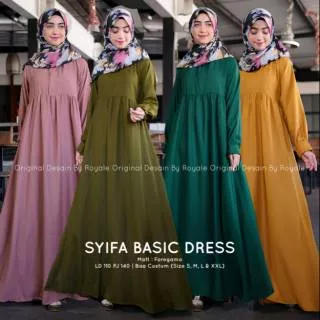 Gamis Syifa Basic Syari by Royale Hijab Bahan Foregamo Busui Longdress Maxi Murah