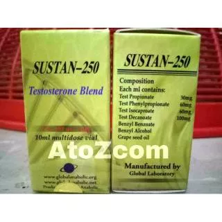 Sustanon 250 mg 10 ml vial global anabolic original, made in german, testosterone mix paling populer