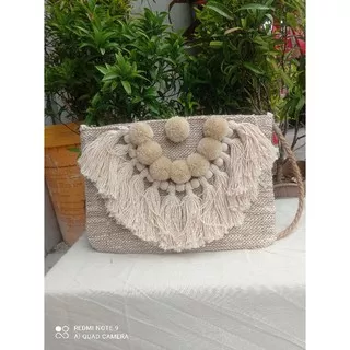 Tas Handmade khas bali Tumanggal goni Sling Bag/ Tas Santai/tas pantai