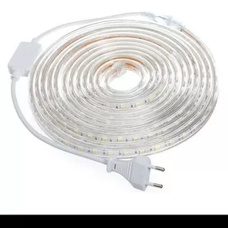 LAMPU LED STRIP SELANG SMD 5050 10M 220v OUTDOOR 10 M 10 METER ETALASE PLAFON KOMPLIT SIAP PAKAI SUDAH ADA COLOKAN