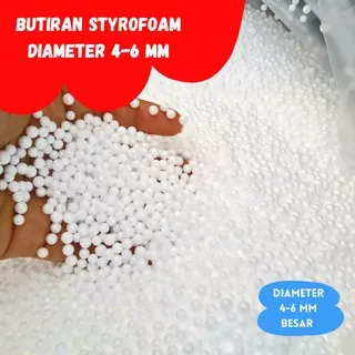 butiran styrofoam isi bean bag size besar ( 4-6 mm )/ butiran sterofoam 3-4 mm