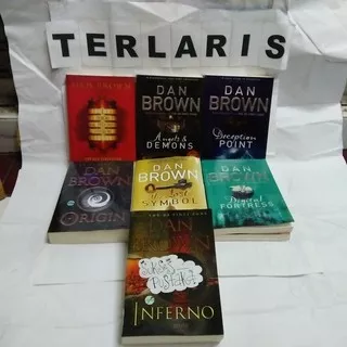 PAKET 7 NOVEL DAN BROWN - ANGELS AND DEMONS - INFERNO - ORIGIN - THE DA VINCI CODE - THE LOST SYMBOL