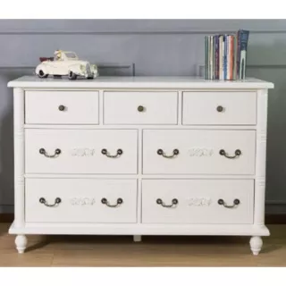 Piper Cabinet Drawer Lemari Shabby Dresser Mahoni Minimalis Simple Putih Duco White