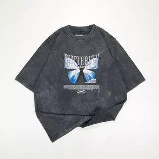TSHIRT WASHED GRAPHIC LUXURIOUS BUTTERFLY DISASTER [TSW_010]