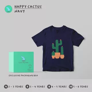 Kaos Anak Laki-laki | Kaos Anak Perempuan - Happy Cactus - Navy