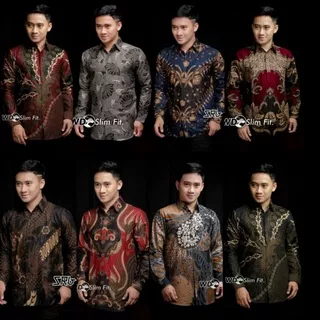 Batik Pria Lengan Panjang BATIK NAKULA HRB026 NEW motif KERATONAN Kode 002 size M L XL XXL Reguler