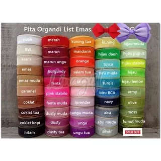 ( 3 Meter ) PITA ORGANDY LIS EMAS 0.5 IN / 1.2 CM / 1/2 INCH PITA ORGANDI / ORGANZA / KAIN / GOLD LIST / HIASAN KADO / HAMPERS / SOUVENIR / PARCEL