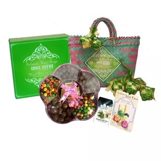Paket Lebaran Coklat Delfi FREE TAS ANYAMAN dan Amplop Lebaran 10 pcs