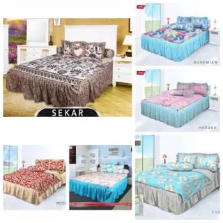 Sprei My Love Rumbai Bantal Busa Rbb 180x200 King No 1 - Motif Dewasa Kembang Bunga Minimalis Bahan Katun Ori