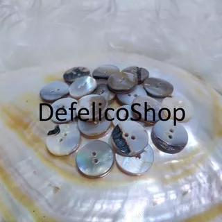 Kancing Kerang 2 Lubang Ukuran 1,4 cm 1,5 cm 1,8 cm isi 100 Pcs Baju Pakaian Jahit Kemeja Batik Daster