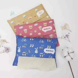 Souvenir Pouch Tissue Custom Full Print Tempat Tissue Kantong Kanvas Desain Suka Suka Min 10 pcs