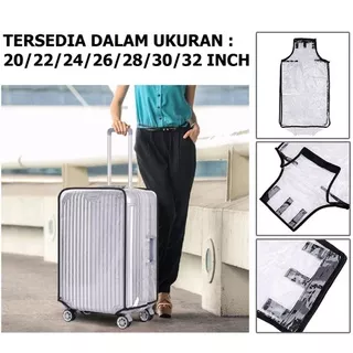 ( COD ) Luggage Cover Transparant Cover Pelindung Koper Transparan / Sarung Koper Ukuran 20 24 28 Inch Murah