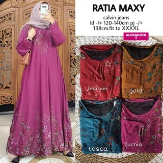 Baju Gamis JUmbo XXXL Terabru Motif Ranting Bunga Bunga Cantik calvin Jeans Ld 110 120 130 140 Sakura Jumbo Maxy Ratia Alfashion Nuha