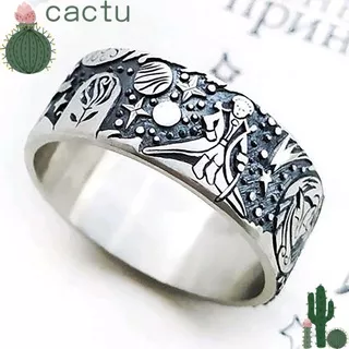 CACTU Hand Ornaments Carving Ring Little Prince Simple Vintage Trend Party Men Women Fashion Gifts Summer Fox Jewelry Accessories