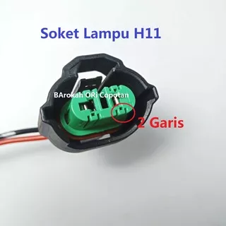 Soket Lampu H11 H16 H8 FOG LAMP FOGLAMP KONEKTOR FITTING FITING Hijau 2pin 2kabel 2 pin