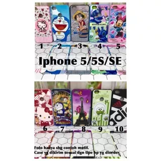 Softcase case 360 iphone 5 5s SE minnie stitch keropi doraemon hello kitty one piece mickey paris