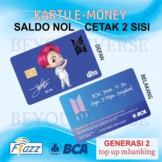 Kartu Flazz BCA gen 2 BTS Tinytan Tiny Tan Idol Mini Doll Magic Shop Custom Kartu Flazz bisa NFC Limited RM JIN SUGA JHOPE JIMIN V TAEHYUNG JUNGKOOK